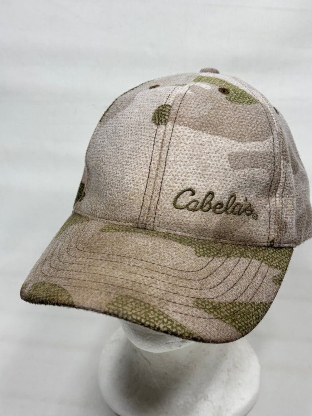 Cabela's Camo Hat Retro Snapback Brown Khaki Hunting Gorpcore Y2K Style OSFM